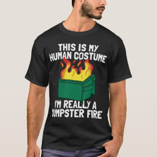 Camiseta Engraçado Este É Meu Traje Humano Incêndio de Lixe