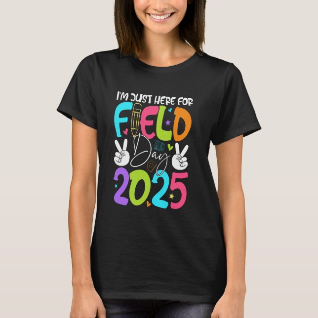 Camiseta Engraçado, estou aqui para o dia de campo 2025, ga (Frente)