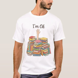 Camiseta Engraçado Estou Bem Me Afogando Em Livros Adorável