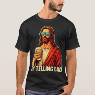 Camiseta Engraçado ESTOU Contando ao Pai Religioso Cristão