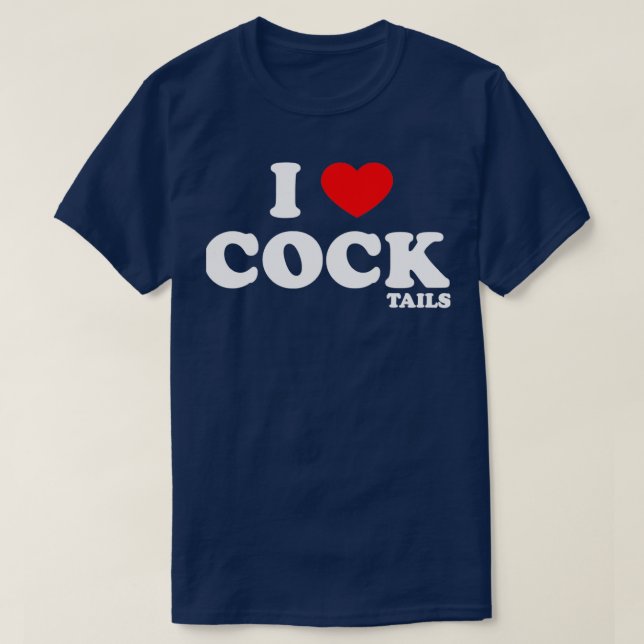 Camiseta Engraçado Eu Adoro Cocktails Eu Coração Bebendo (Frente do Design)