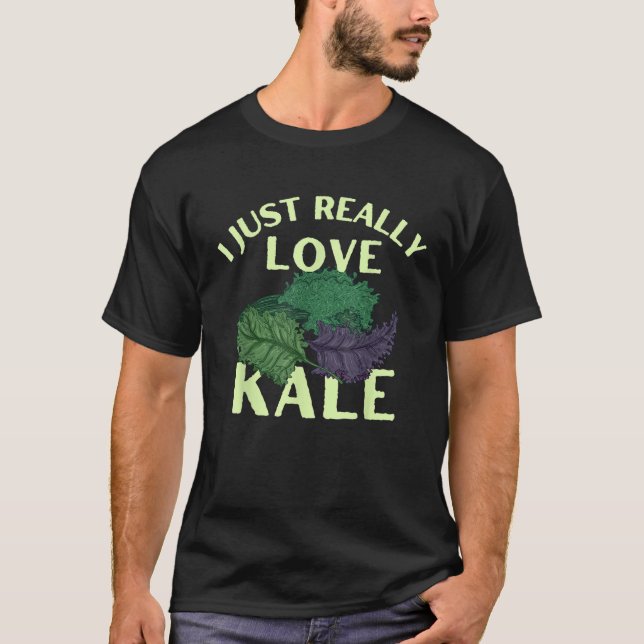 Camiseta Engraçado, Eu Adoro Kale Vegetarian Veg (Frente)