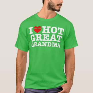 Camiseta Engraçado Eu Amo Avó Muito Quente Coração Avó Mãe