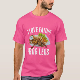 Camiseta Engraçado Eu Amo Comer Pernas de Rã - Cozinha Fran