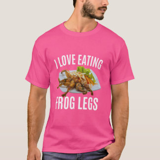 Camiseta Engraçado Eu Amo Comer Pernas de Rã - Cozinha Fran