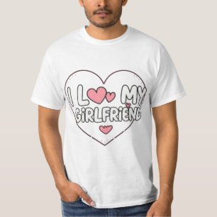 Camiseta Engraçado Eu Amo Design da Minha Namorada para Nam