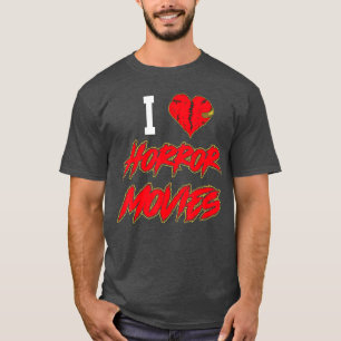Camiseta Engraçado Eu Amo Filmes de Terror de Halloween