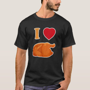Camiseta Engraçado Eu Amo Frango de Rotisseria Frango Assad