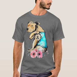 Camiseta Engraçado Eu Amo Mamãe Tatto Pitbull Cachorro Mãe 