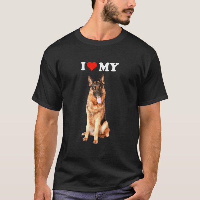 Camiseta Engraçado Eu Amo Meu Cachorro Husky (Frente)