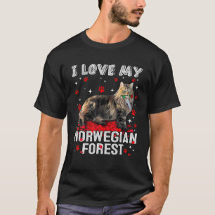 Camiseta Engraçado Eu Amo Meu Namorados Da Floresta Noruegu