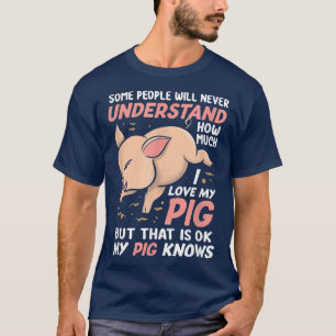 Camiseta Engraçado, Eu Amo Meu Porco Doméstico Farmador De