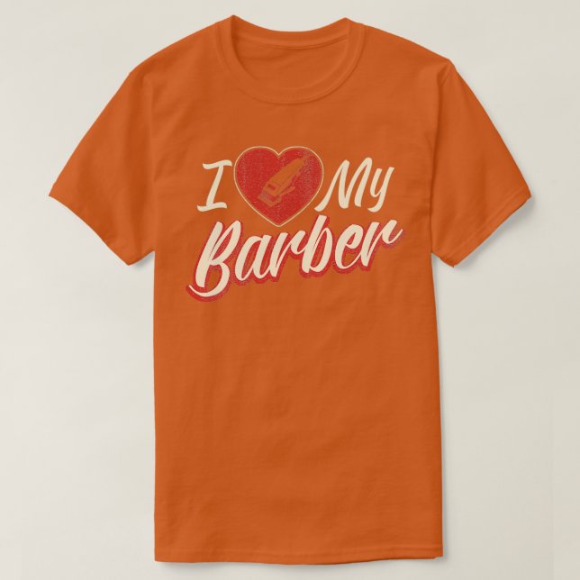 Camiseta Engraçado Eu Amo Minha Barbearia Barbershop Barber (Frente do Design)
