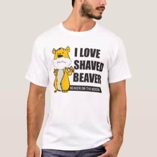 Camiseta Engraçado: eu amo o castor barbeado