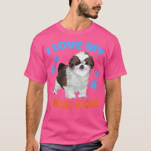 Camiseta Engraçado Eu Amo O Meu Cachorro Do Xoxo Do Xoxo Da