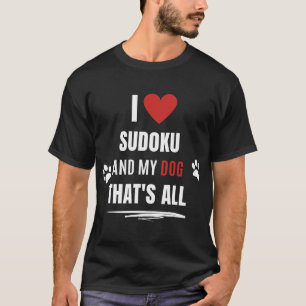 Camiseta Engraçado Eu Amo Sudoku E Meus Cães Cachorros Ador