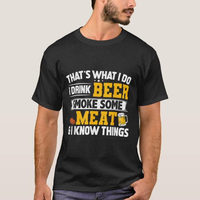 Camiseta Engraçado Eu Beber Cerveja Fumar Alguma Carne E Eu (Frente)