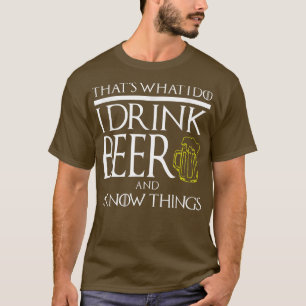 Camiseta ENGRAÇADO EU BEBO CERVEJA E CONHEÇO COISAS Jogo Ge