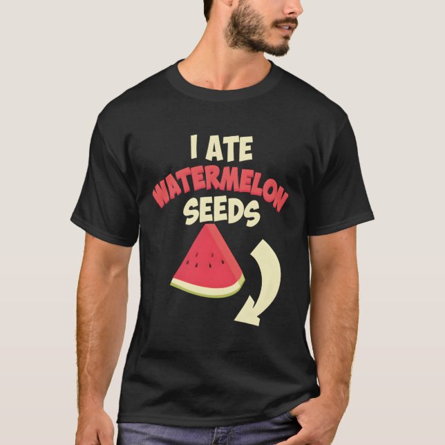 Camiseta Engraçado Eu Comi Melancia Seeds Legal Mulheres Gr (Frente)