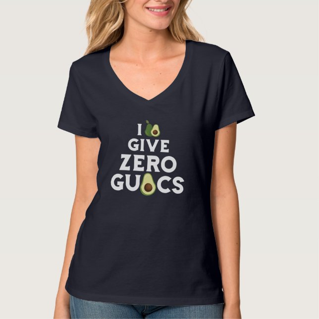 Camiseta Engraçado Eu Dou Zero Guacs Fruta Avocado Guacamol (Frente)