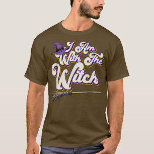 Camiseta Engraçado Eu Estar Com A Bruxa Vassoura Do Hallowe