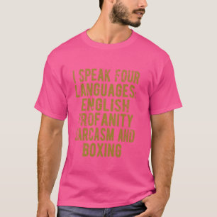 Camiseta Engraçado eu falar quatro línguas in a box Humor D