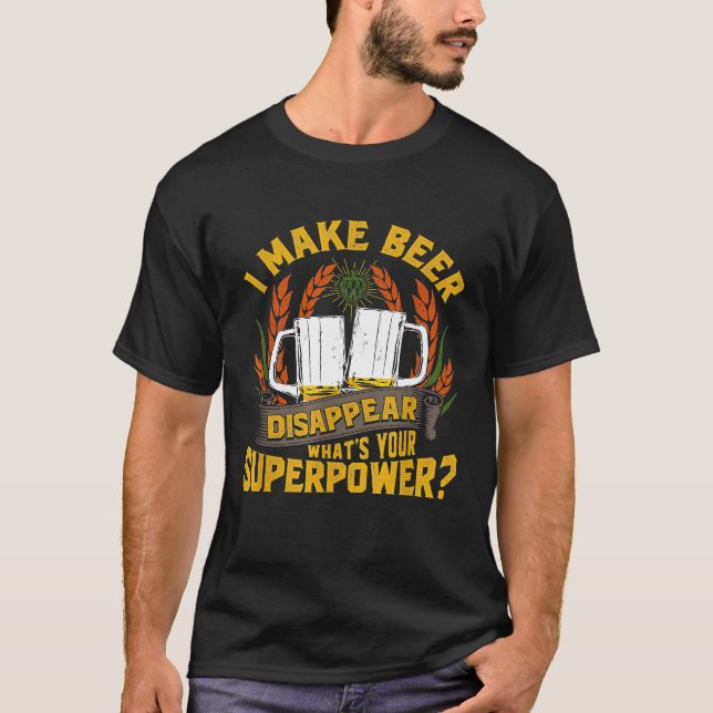 Camiseta Engraçado Eu Fazer Cerveja Desaparecer Bebidas De  (Frente)