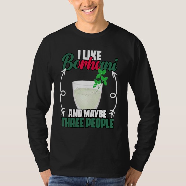 Camiseta Engraçado eu gosto de Borhani e talvez três pessoa (Frente)