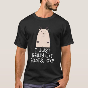 Camiseta Engraçado, Eu Gosto Muito De Cabras, Ok, Bonitinho