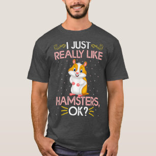 Camiseta Engraçado Eu Gosto Muito De Hamsters Ok Bonitinho
