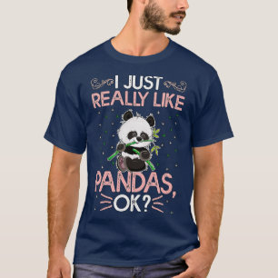 Camiseta Engraçado, Eu Gosto Muito De Pandas Ok