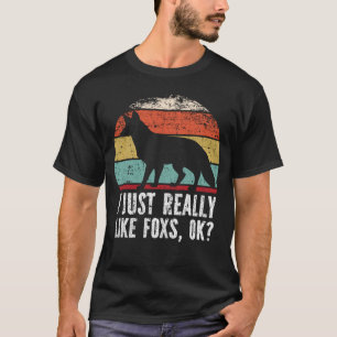 Camiseta Engraçado, Eu Gosto Muito De Raposas, Ok?
