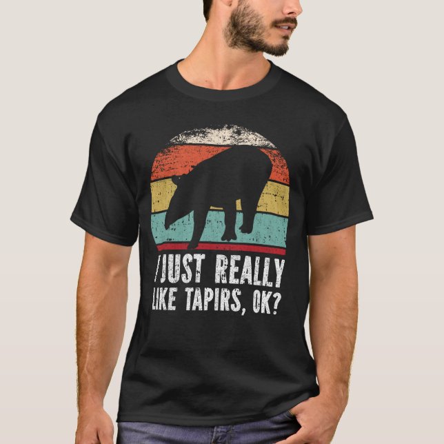 Camiseta Engraçado, Eu Gosto Muito De Tapirs, OK? (Frente)