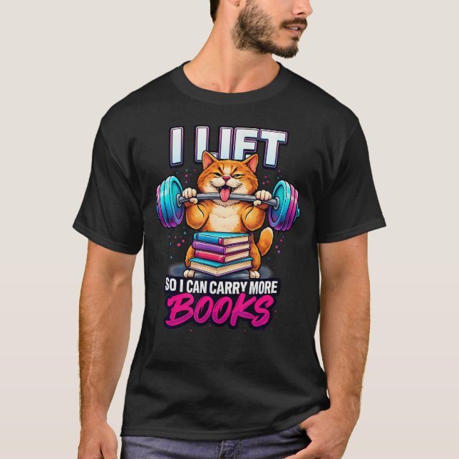 Camiseta Engraçado Eu Levanto Para Poder Carregar Mais Livr (Frente)