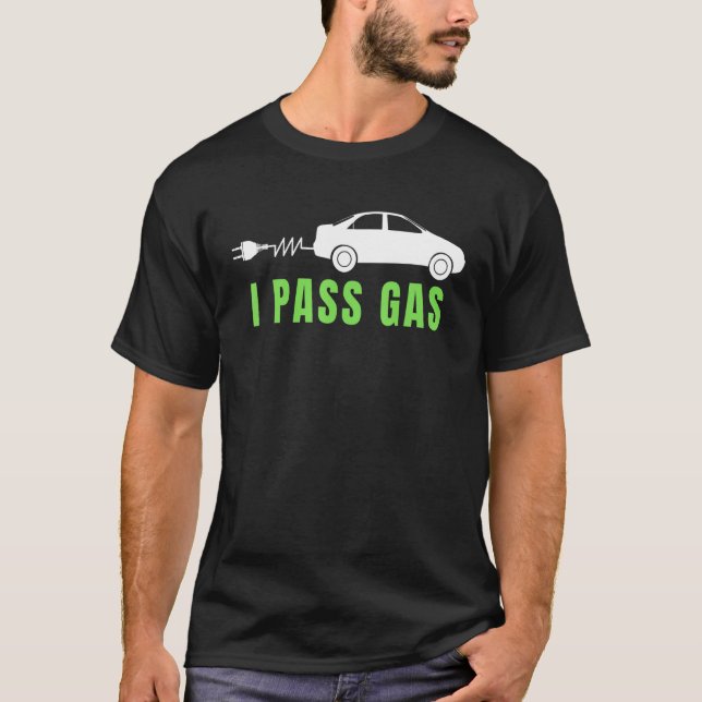 Camiseta Engraçado eu passar gás, carro elétrico eu adoro V (Frente)