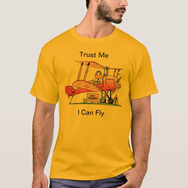 Camiseta Engraçado eu posso voar desenhos animados (Frente)