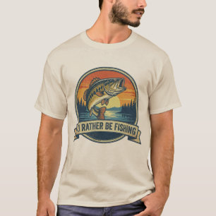 Camiseta Engraçado Eu Preferiria Estar Pescando
