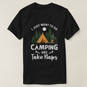 Camiseta Engraçado Eu Só Quero Ir Acampar E Tirar O Acampam