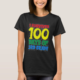 Camiseta Engraçado Eu Sobrevivi A 100 Dias Do Professor Stu