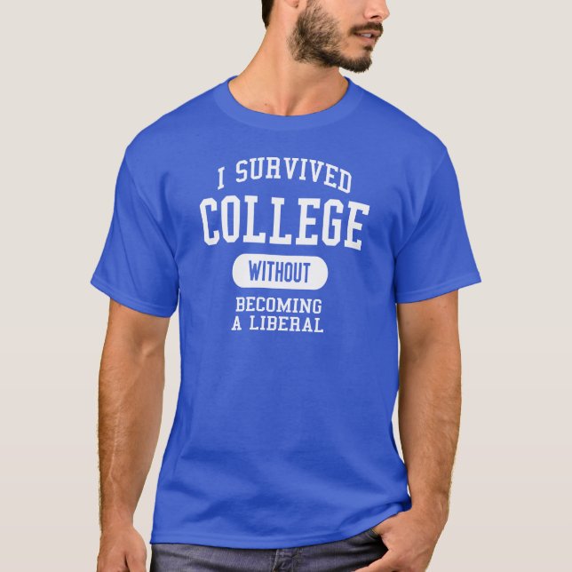 Camiseta Engraçado - eu sobrevivi à faculdade (Frente)