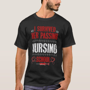 Camiseta Engraçado Eu Sobrevivi à Sua Morte Escola de Enfer