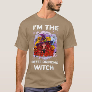 Camiseta Engraçado Eu Sou A Bruxa Bebendo De Café Halloween