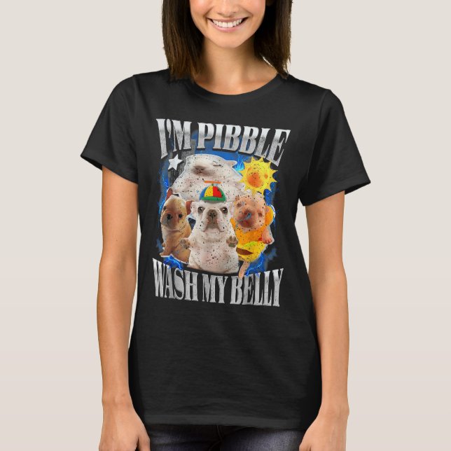 Camiseta Engraçado Eu Sou Cachorro Pibble Cachorrinho Lavar (Frente)