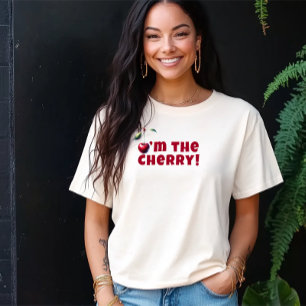 Camiseta Engraçado eu sou o slogan da cereja vibe no dia da