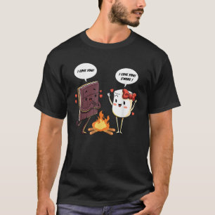 Camiseta Engraçado Eu Te Amo Como Mores Marshmallow Summer 