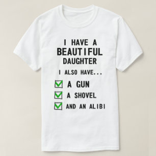 Camiseta Engraçado eu tenho uma filha bonita