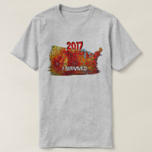 Camiseta Engraçado eu ter sobrevivido ao mapa das ondas de 