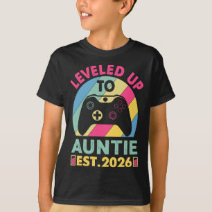 Camiseta Engraçado eu tia subiu de nível Tia Est