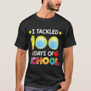 Camiseta Engraçado Eu Tocei 100 Dias De Tênis Da Escola Mat