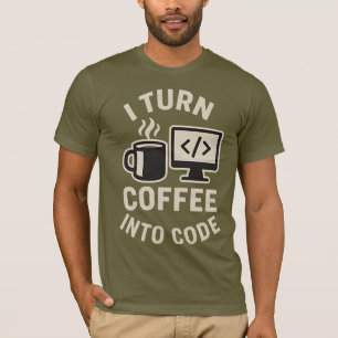 Camiseta Engraçado Eu Transformar Café Em Código